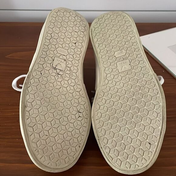 Veja Campo White Leather Sneakers with Gray Suede Logo - Picture 7 of 9